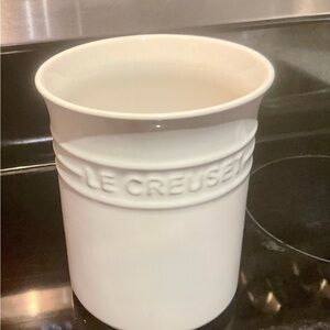 Le Creuset White Ceramic Utensil Crock Holder